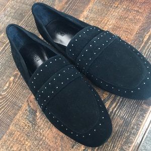 Black studded flats